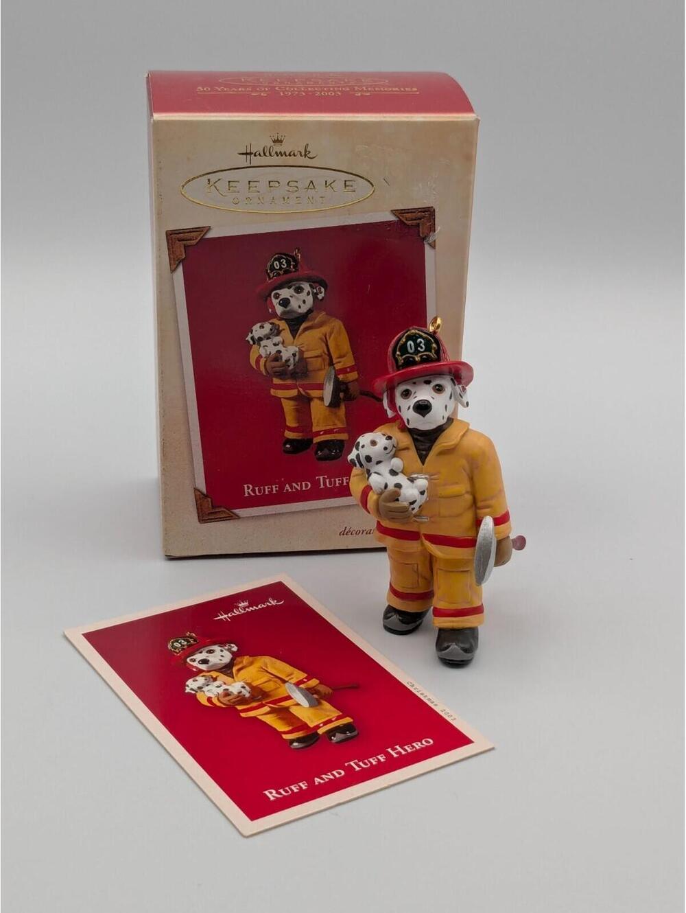 Hallmark Keepsake Ruff and Tuff Hero 2003, Fireman Dalmatian Vintage Ornament